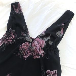Black floral print dress